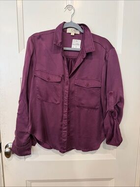cloth & stone Plum Button-Up Blouse